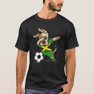 Dabbing Dog Jamaica Soccer Fans Jersey Jamaican Fo T-Shirt