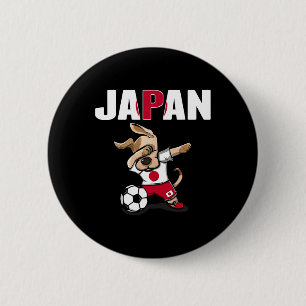 Dabbing Dog Japan Soccer Fans Jersey Japanese Flag 6 Cm Round Badge