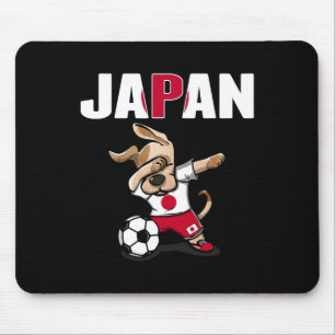 Dabbing Dog Japan Soccer Fans Jersey Japanese Flag Mouse Pad