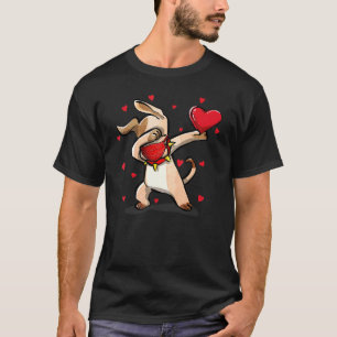 Dabbing Dog Wears Face Mask Dab Dance Funny Valent T-Shirt
