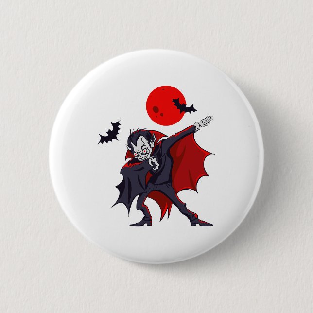 Dabbing Dracula Vampire Halloween Count Dabula Gif 6 Cm Round Badge (Front)