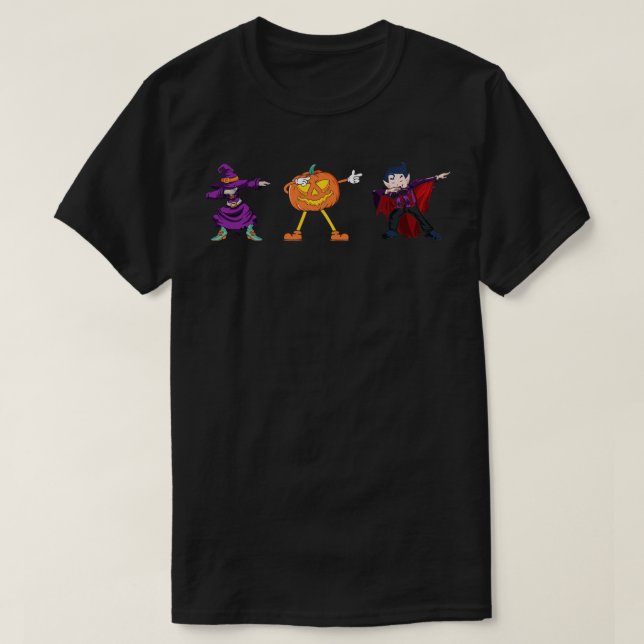 Dabbing Dracula Vampire Halloween Monsters T-Shirt (Design Front)