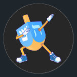 Dabbing Dreidel Hanukkah Dancing Chanukah Girls Classic Round Sticker<br><div class="desc">Dabbing Dreidel Hanukkah Dancing Chanukah Girls</div>