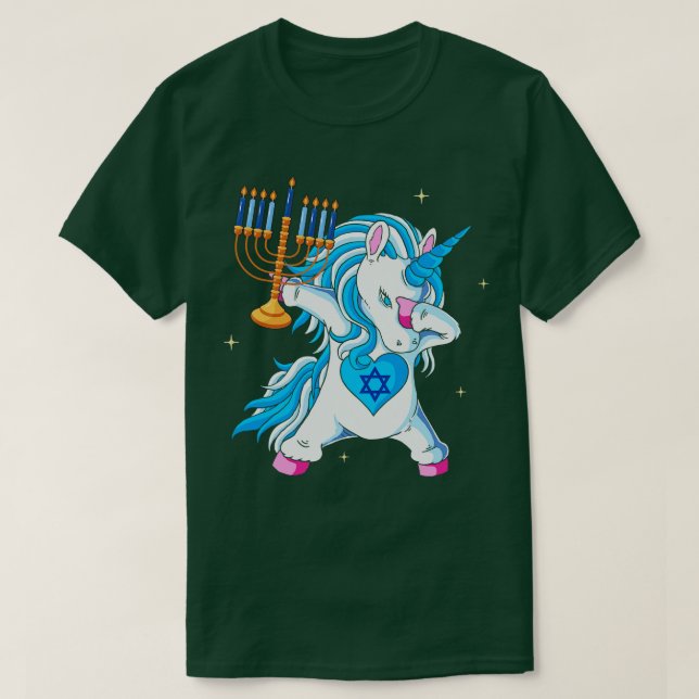 Dabbing Dreidel Hanukkah Dancing Chanukah Kids Gir T-Shirt (Design Front)