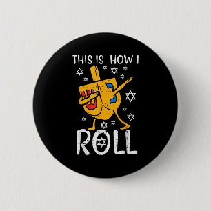 Dabbing Dreidel Ugly Hanukkah Funny Chanukah Men W 6 Cm Round Badge
