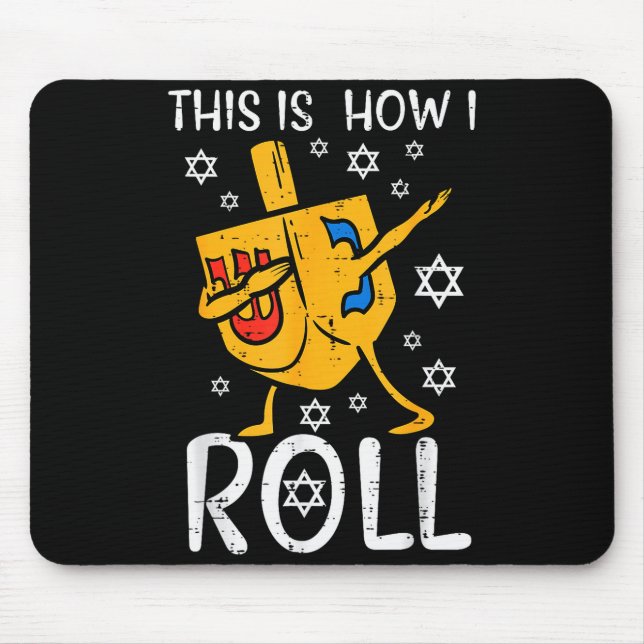 Dabbing Dreidel Ugly Hanukkah Funny Chanukah Men W Mouse Pad (Front)