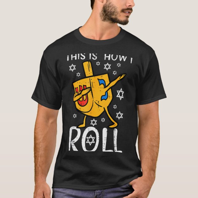 Dabbing Dreidel Ugly Hanukkah Funny Chanukah Men W T-Shirt (Front)