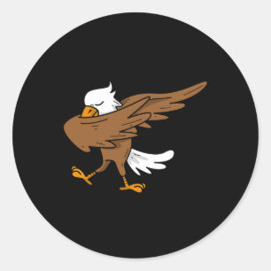 Dabbing Eagle Large Bird America Hilarious Usa Gif Classic Round Sticker