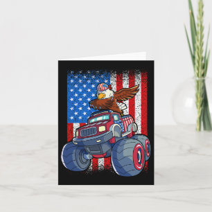 Dabbing Eagle Monster Truck 4th Of July Boys Ameri Card