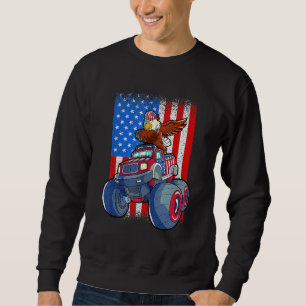 Dabbing Eagle Monster Truck 4th Of July Boys Ameri Sweatshirt