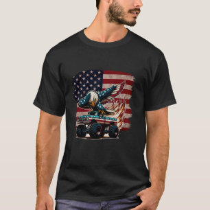 Dabbing Eagle Monster Truck 4th Of July Boys Ameri T-Shirt
