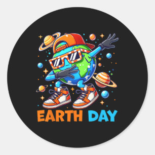 Dabbing Earth Day 2025 Cute Earth Day Kids Toddler Classic Round Sticker