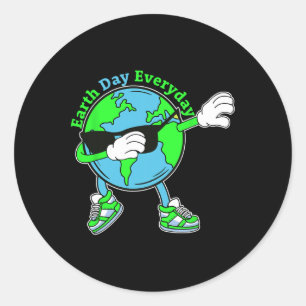 Dabbing Earth Funny Mens Kids Boys Girls Earth Day Classic Round Sticker