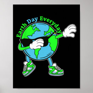 Dabbing Earth Funny Mens Kids Boys Girls Earth Day Poster