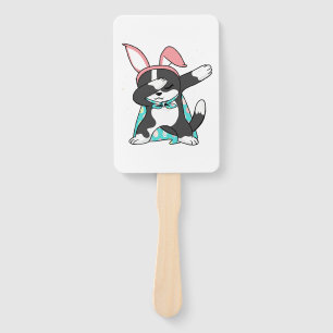 Dabbing Easter Bunny Costume Cat Feline Animal Hand Fan
