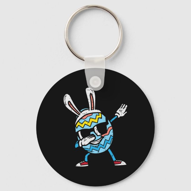 Dabbing Easter Egg Bunny Cute Dab Dance Boys Kids  Key Ring (Front)