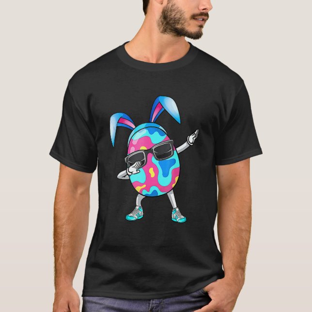 Dabbing Egg  Easter Day Egg Bunny Dab Boys Girls K T-Shirt (Front)