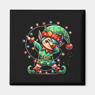 Dabbing Elf Christmas Lights Boys Girls Men Women  Magnet