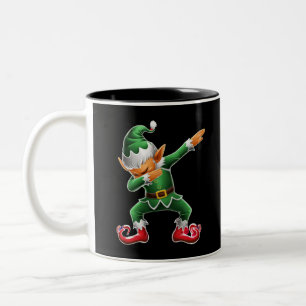 Dabbing Elf Costume Christmas Squad Xmas Two-Tone Coffee Mug