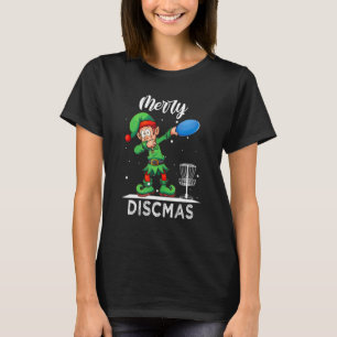 Dabbing Elf Dab Xmas Disc Golf Player Christmas T-Shirt