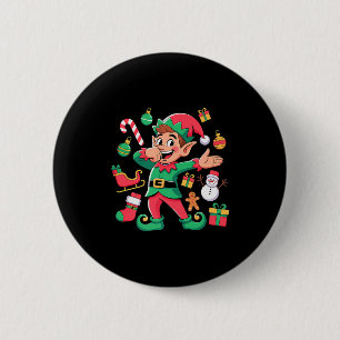 Dabbing Elf Santa Sleigh Snowman Funny Dabbing Chr 6 Cm Round Badge