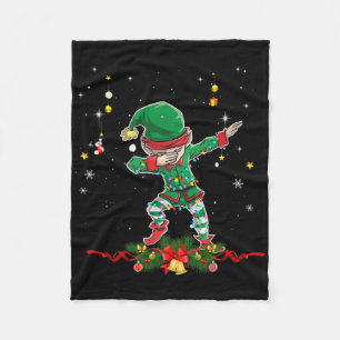 Dabbing Elf Shirt Costume Christmas Squad Men Boy  Fleece Blanket