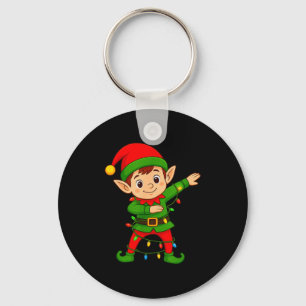 Dabbing Elf Shirt Costume Christmas Squad Men Boy  Key Ring