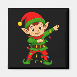 Dabbing Elf Shirt Costume Christmas Squad Men Boy  Magnet
