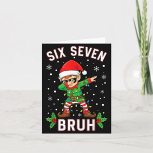 Dabbing Elf Six Seven Bruh Christmas 67 Meme Xmas  Card