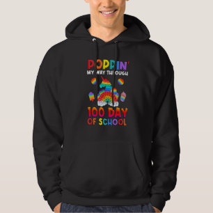 Dabbing Fidget Toy Unicorn My Way Through 100 Days Hoodie