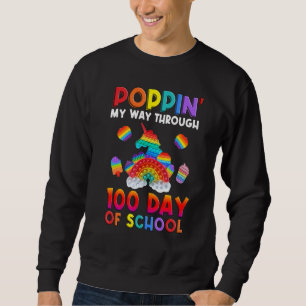 Dabbing Fidget Toy Unicorn My Way Through 100 Days Sweatshirt