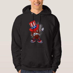 Dabbing Football Ball & Uncle Sam Hat American 4th Hoodie