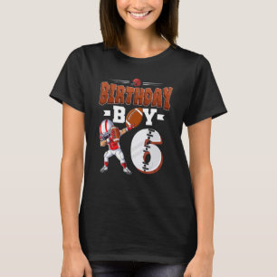 Dabbing Football Boy 6 Birthday Boy Football 6th B T-Shirt