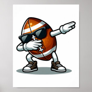 Dabbing Football Shirt Vintage Retro Apparel Uni-k Poster