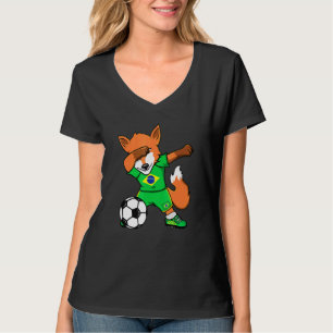 Dabbing Fox Brazil Soccer Fans Jersey Brazilian Fo T-Shirt
