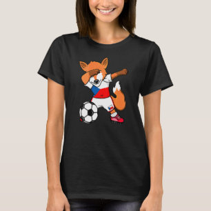 Dabbing Fox Czech Republic Soccer Fans Jersey Czec T-Shirt