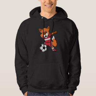 Dabbing Fox Latvia Soccer Fans Jersey Latvian Foot Hoodie