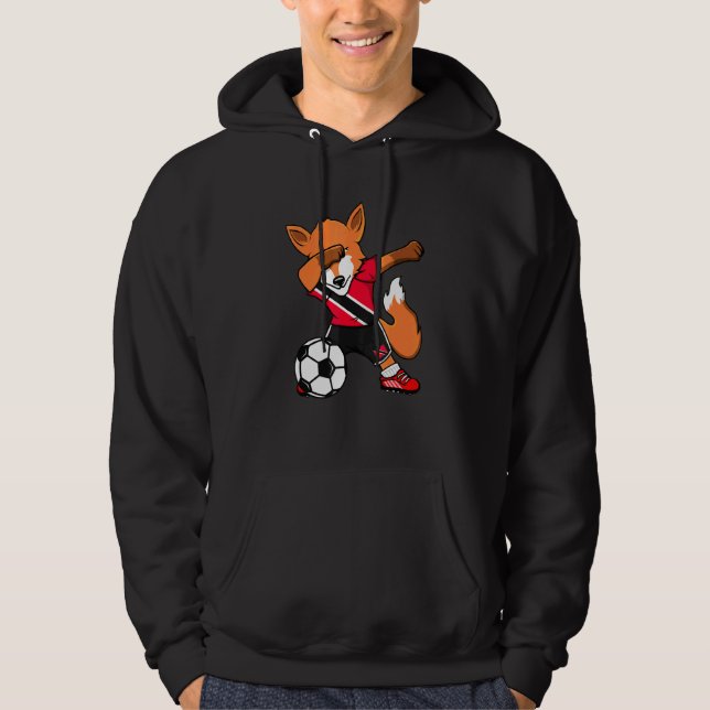 Dabbing Fox Trinidad And Tobago Soccer Fans Jersey Hoodie (Front)