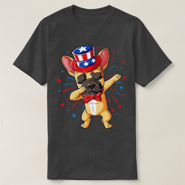 Dabbing French Bulldog 4th of July for Men Women B T-Shirt (Design Front)