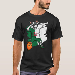 Dabbing French Bulldog Algeria Basketball Fan Jers T-Shirt