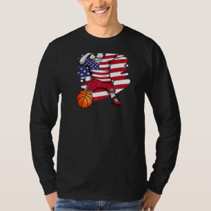 Dabbing French Bulldog America Basketball Fan Jers T-Shirt