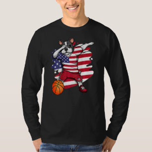 Dabbing French Bulldog America Basketball Fan Jers T-Shirt