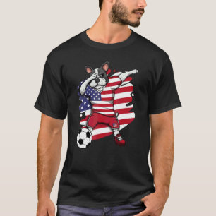 Dabbing French Bulldog America Soccer Fans Jersey T-Shirt