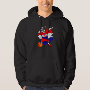 Dabbing French Bulldog Croatia Basketball Fan Jers Hoodie