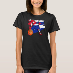Dabbing French Bulldog Cuba Basketball Fan Jersey T-Shirt