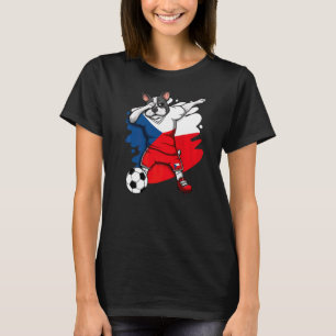 Dabbing French Bulldog Czech Republic Soccer Fans T-Shirt