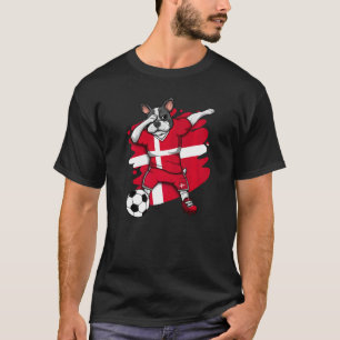 Dabbing French Bulldog Denmark Soccer Fans Jersey  T-Shirt