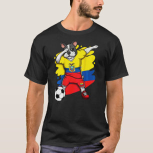 Dabbing French Bulldog Ecuador Soccer Fans Jersey  T-Shirt