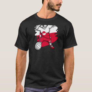 Dabbing French Bulldog Greenland Volleyball Fan Je T-Shirt