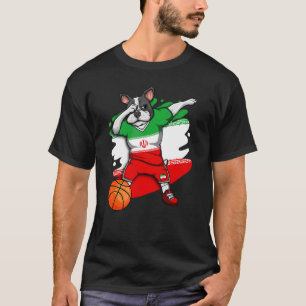 Dabbing French Bulldog Iran Basketball Fan Jersey T-Shirt